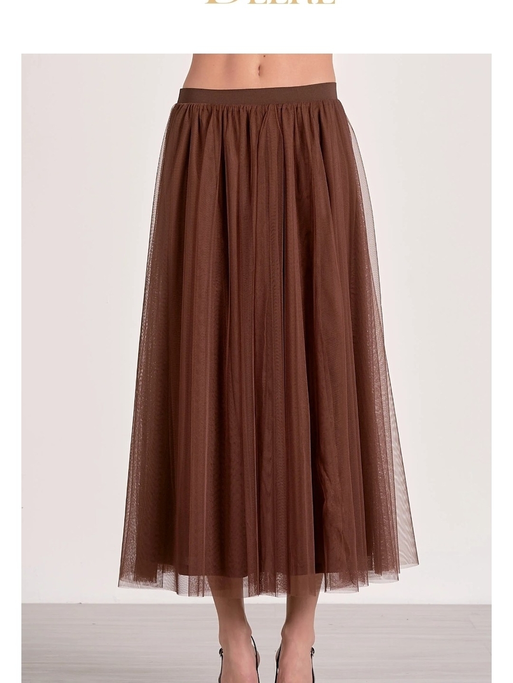 Elan Tulle Midi Skirt
